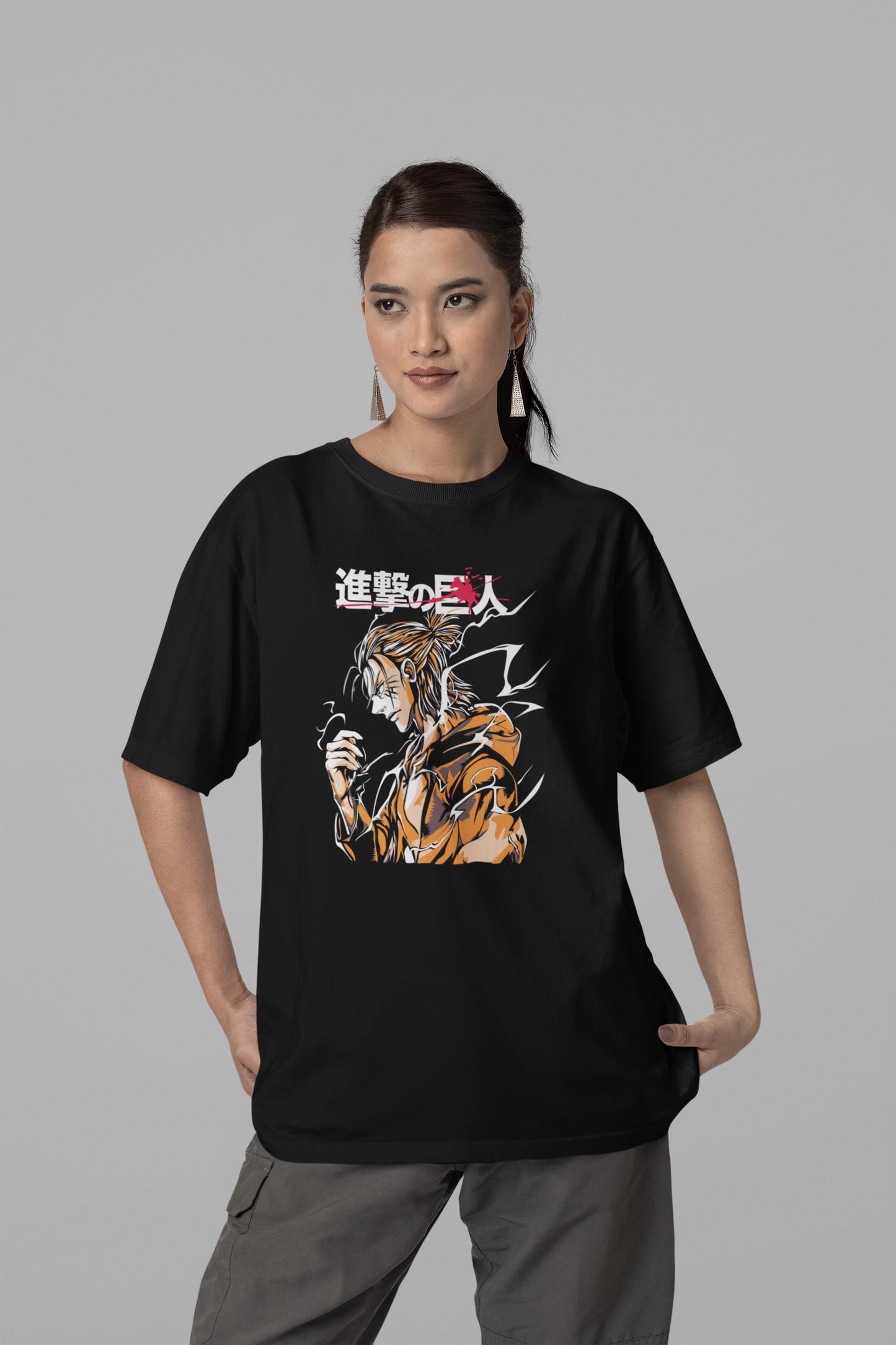 Attack On Titan Eren Unisex Anime Oversized Tshirt